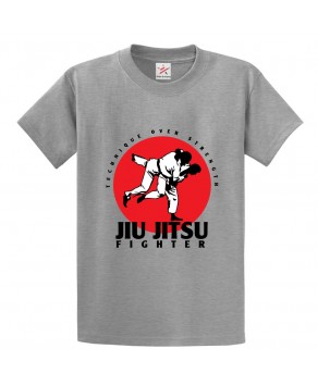 Jiu Jitsu Fighter Technique Over Strength Unisex Classic Kids and Adults T-Shirt For Martial Art Lovers